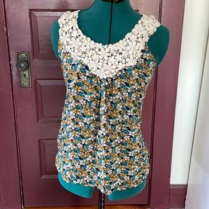 Floral racer back shirt